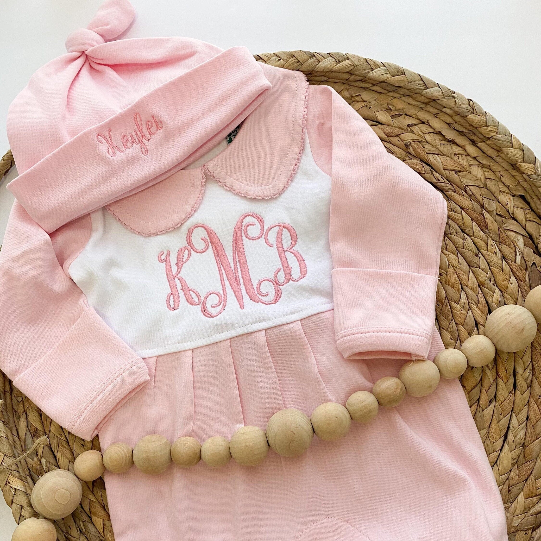 newborn going home dress White Ruffle Coming Outfit for Baby Girl NB / FOOTIE & BLANKET this premium newborn outfit features delicate ruffle details and personalized embroidery Baby Girl Coming Home Outfit,