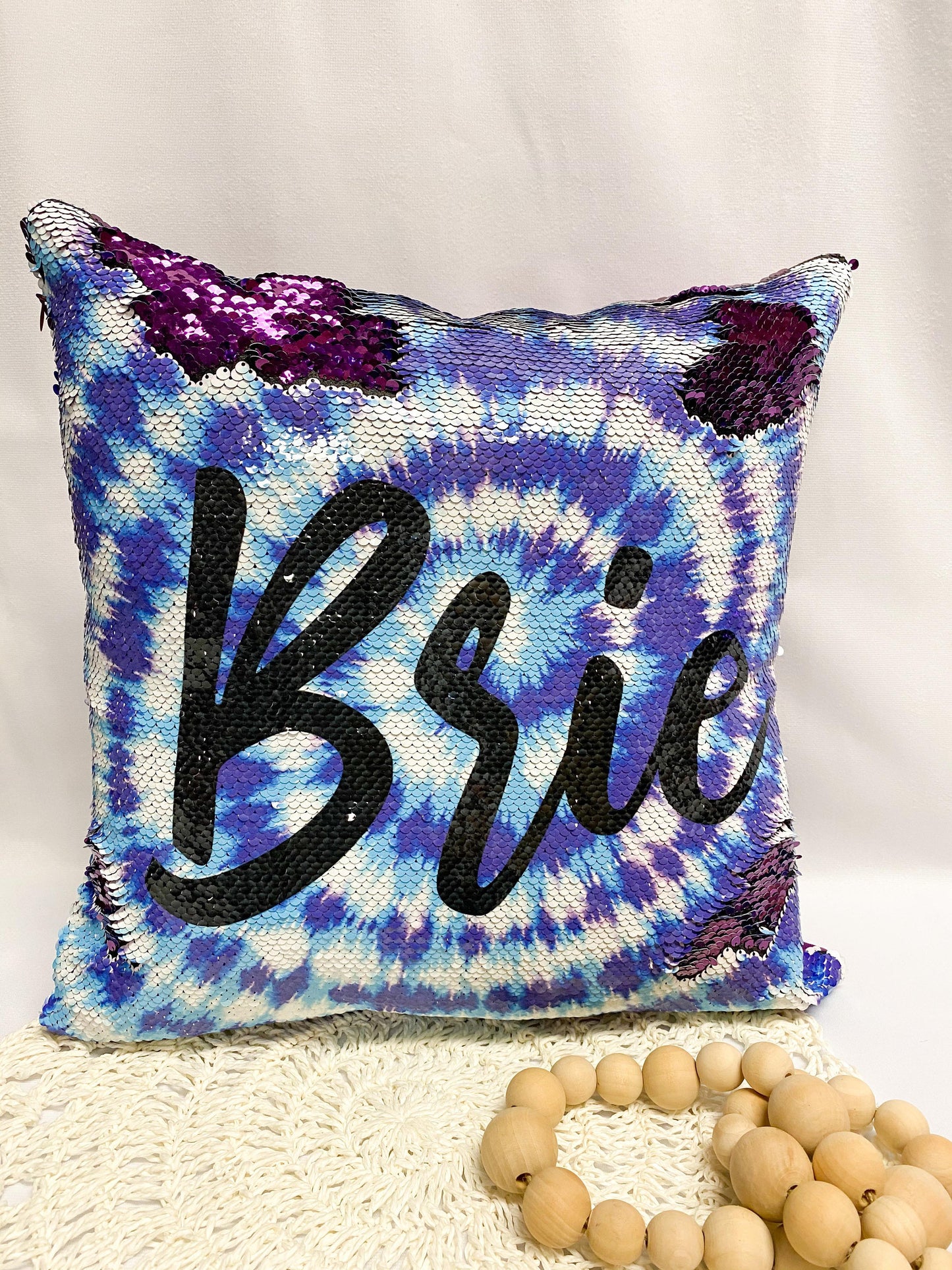 Personalized Pillow, Sequin Pillow, Tie Dye, Christmas Gifts, Teen Gifts,
