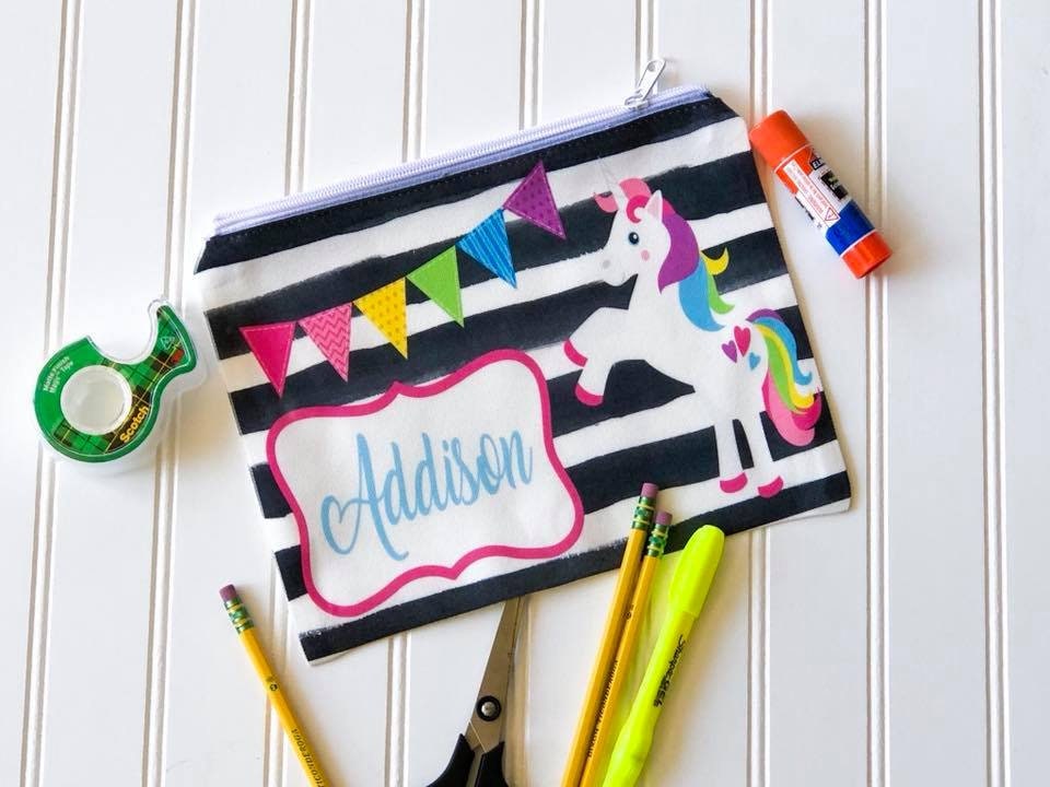 Personalized Pencil Box - Back to School - School Supplies - Custom Pencil Bag