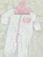 Baby Girl Coming Home Outfit, Monogrammed Footie, Ruffle Pajamas