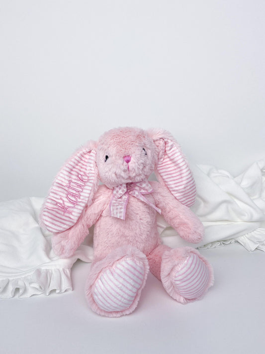 Personalized Bunny, Monogrammed Easter Bunny, Baby Shower Gift, Lovey