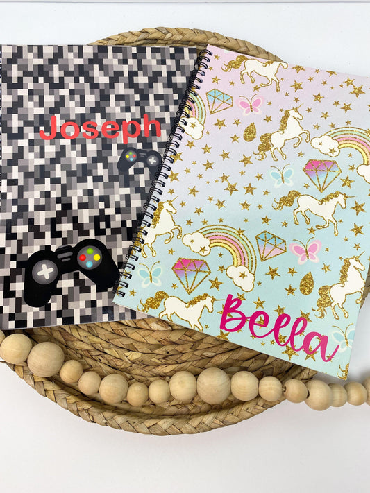 Personalized Notebooks for Kids, Spiral Notebook, Sketchbook Journal