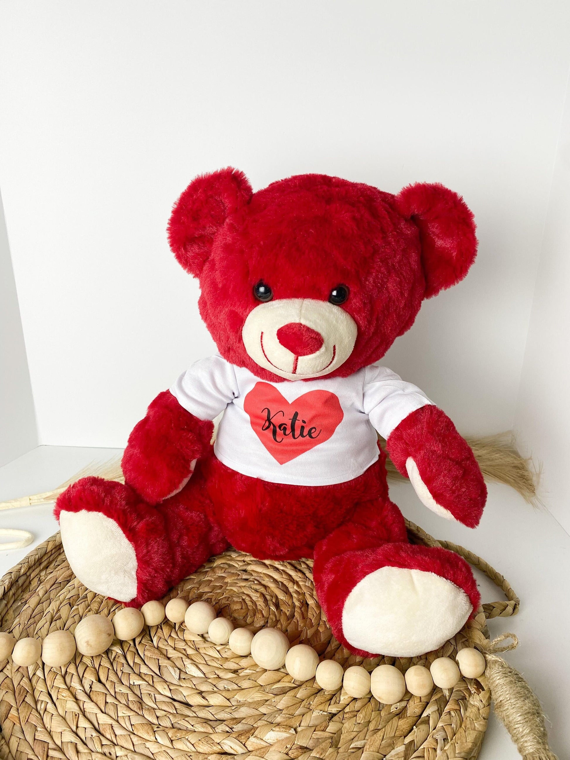 Personalized Valentine's Teddy Bear, Custom Teddy Bear Shirt, Gift for Her, Gift for Boy, Gift for Girlfriend