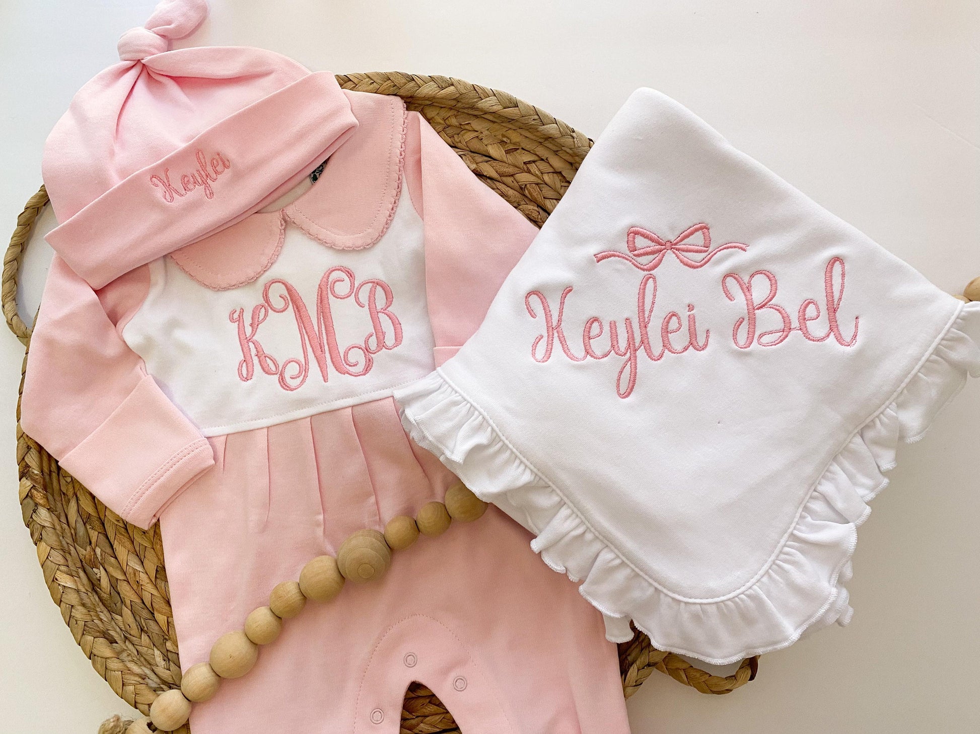 Baby Girl Coming Home Outfit, Monogrammed Footie, Hospital Outfit