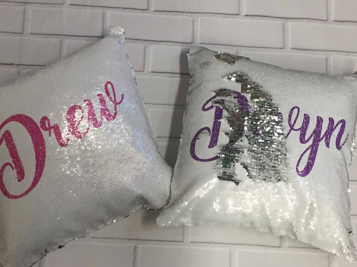 Personalized Owl Pillow Cover, Owl Reversible Mermaid Sequin Pillow, Birthday Pillow Cover