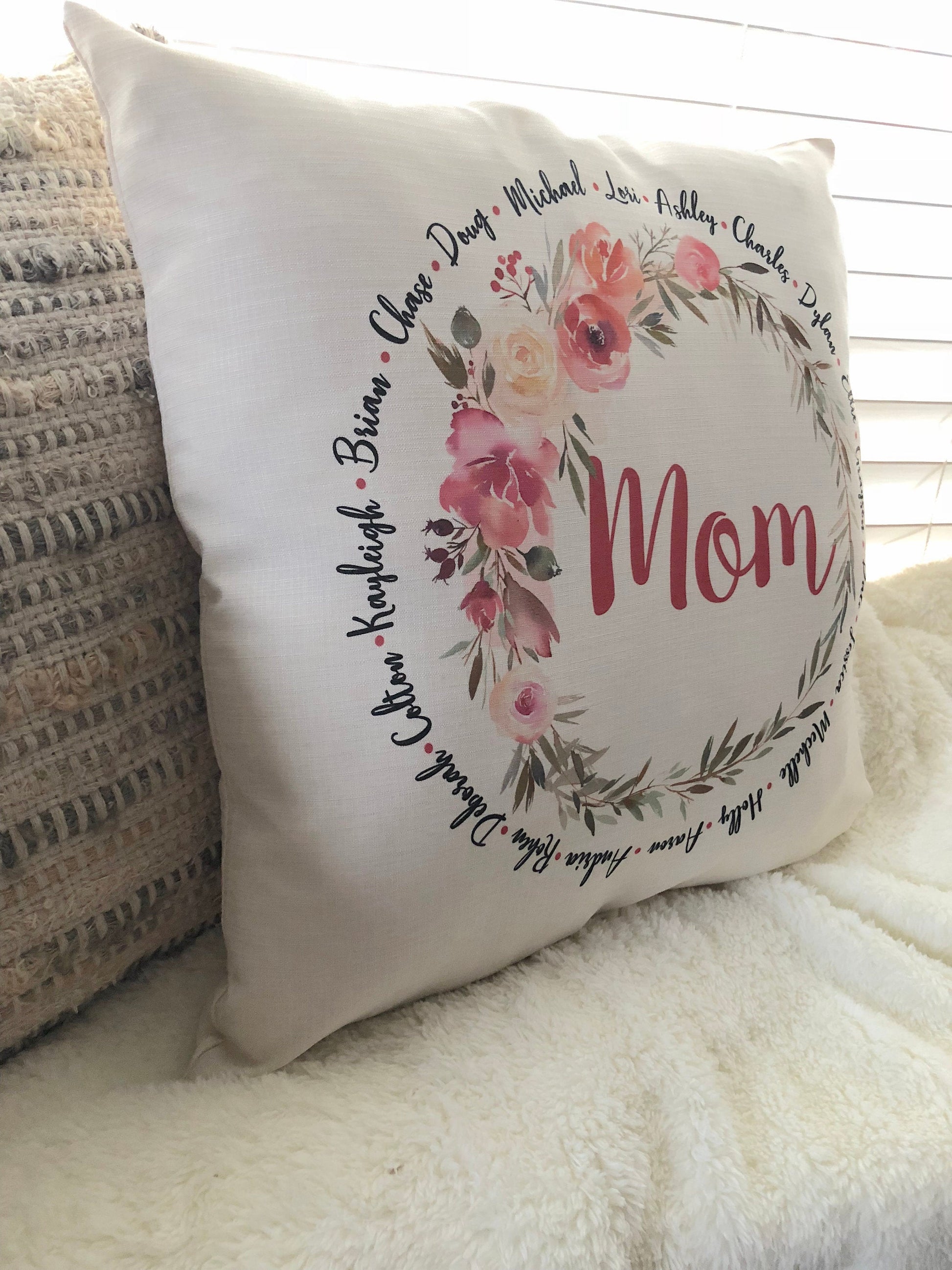 Personalized Pillow - Gifts for Mom - Gifts for Her - Personalized Pillow Mothers Day- Personalized Mothers Day Gift