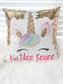 Glitter Unicorn Mermaid Pillow - Personalized Unicorn Reversible Sequin Pillow - Unicorn Glitter Pillow - WITH PILLOW INSERT