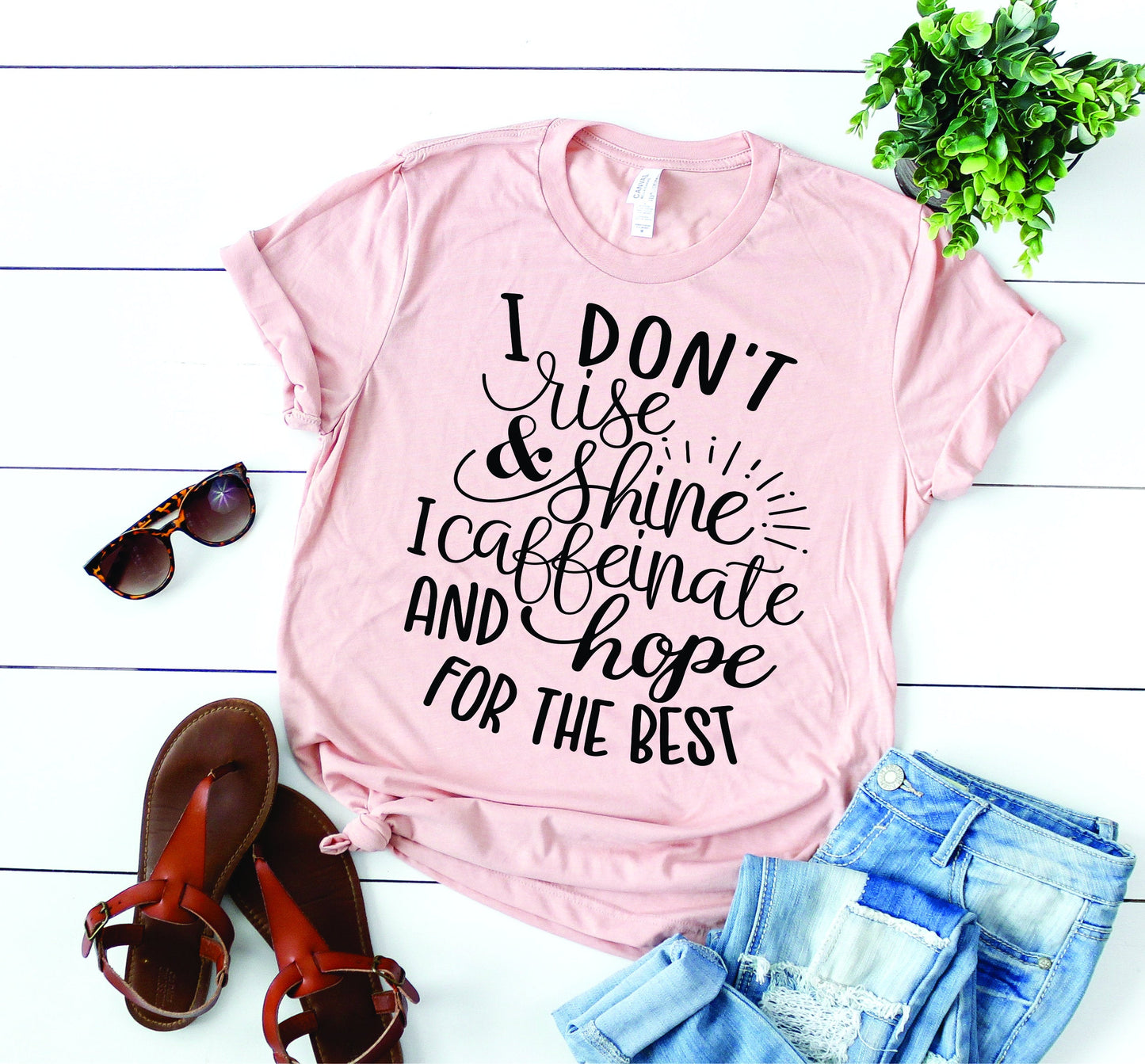 Funny Shirts for Women - Mom Shirt - Sarcastic Shirt - I Don&#39;t Rise & Shine Shirt