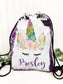 Personalized Unicorn Drawstring Backpack - Watercolor Unicorn - Unicorn Gift - Personalized Backpack