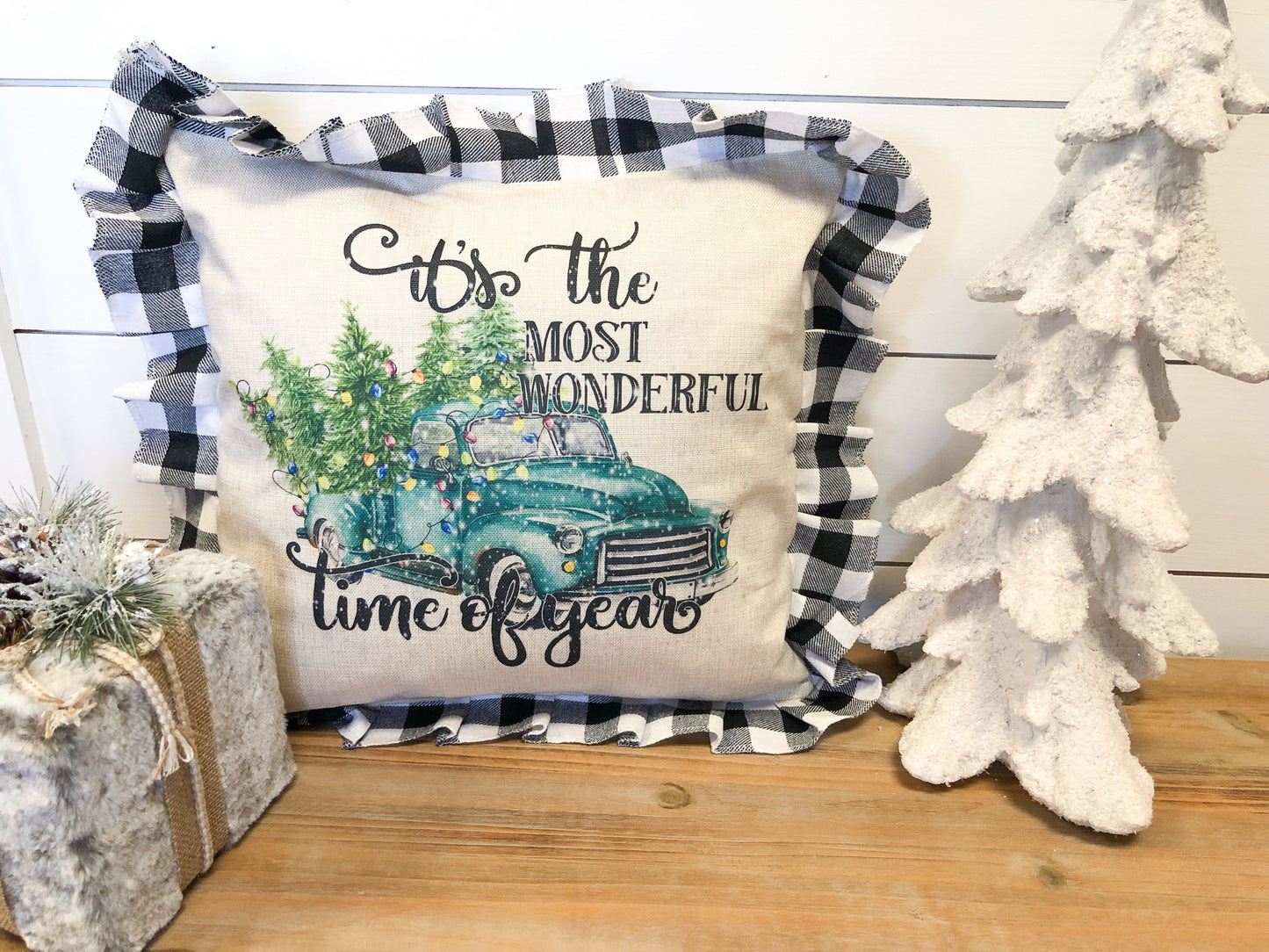 Christmas Pillowcase, Pillow Cover, Rustic Christmas,