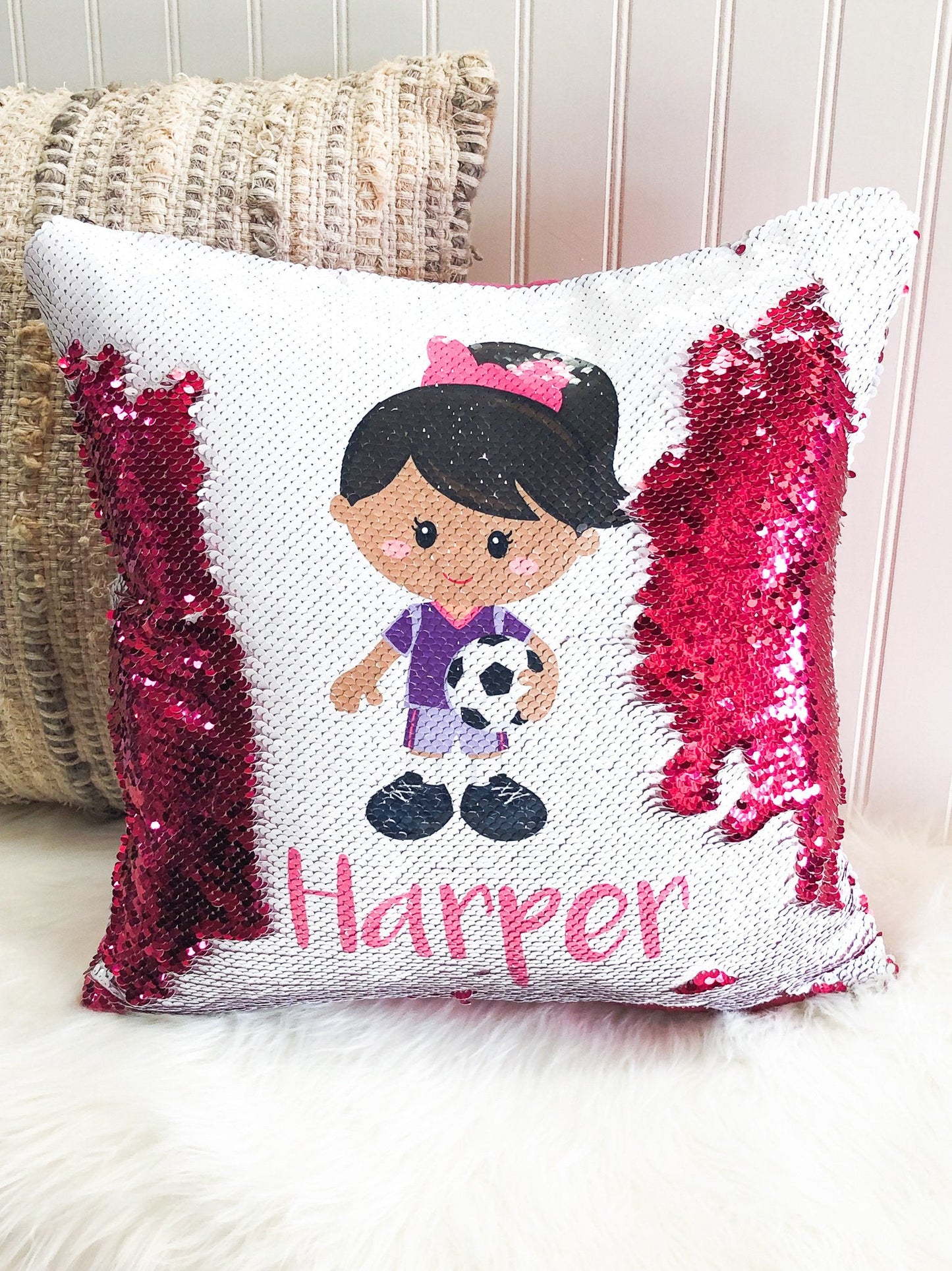 Sequin Pillow Princess, Personalized Gift, Christmas Gift for Sister,