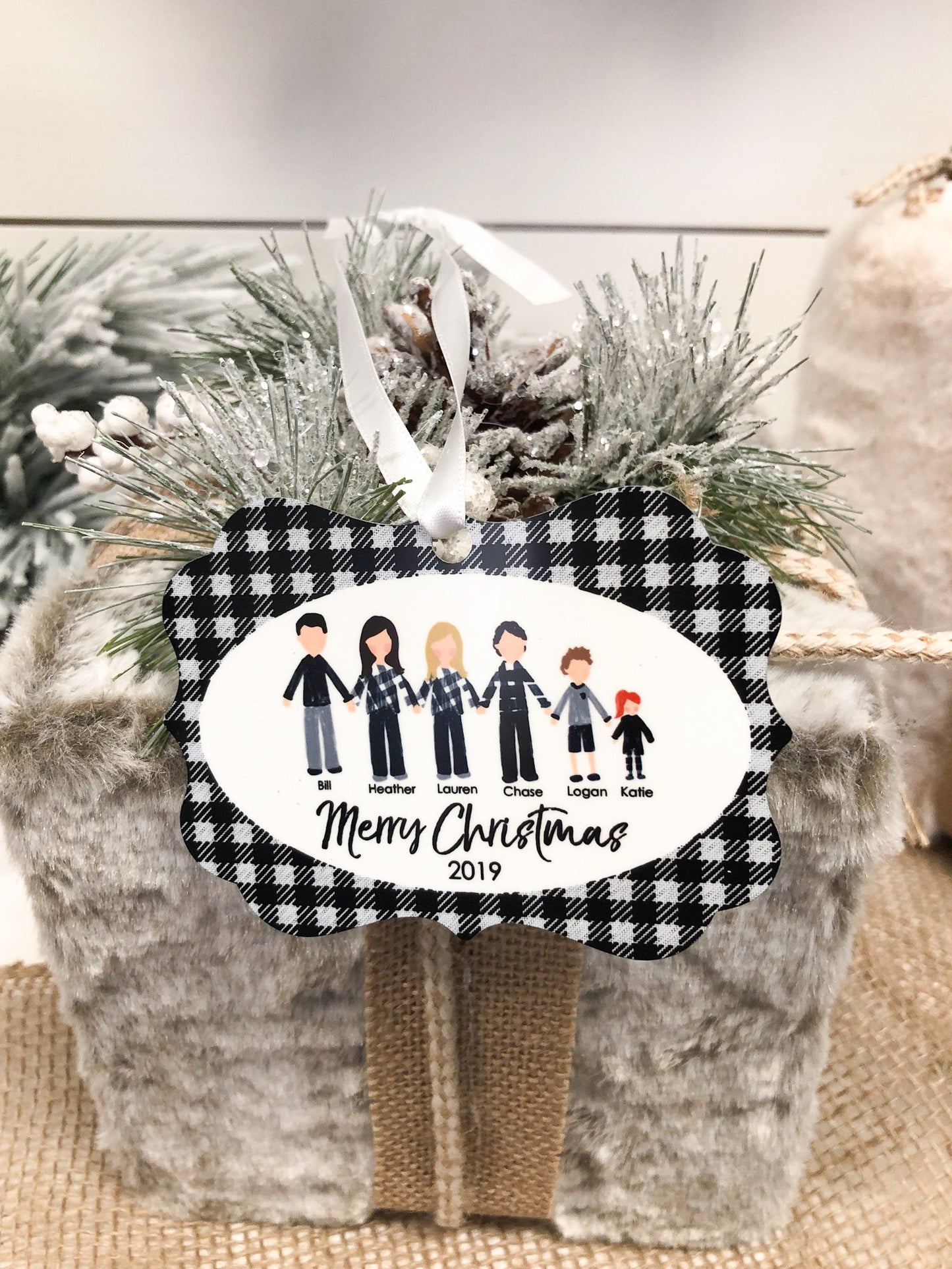 Personalized Christmas Ornaments Family, Farmhouse Decor, Rustic Christmas