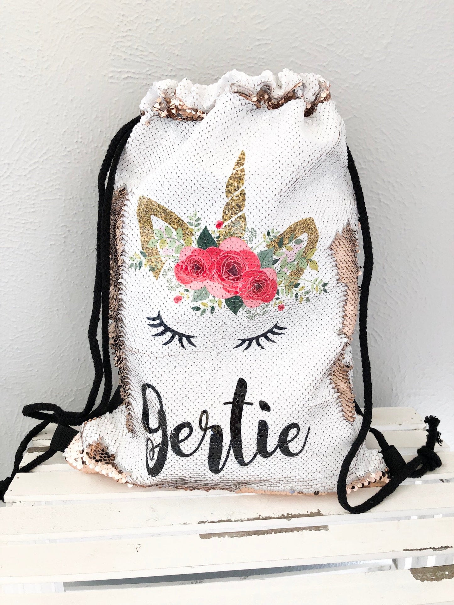 Personalized Drawstring Bag, Unicorn Backpack, Christmas Gifts for Sister,