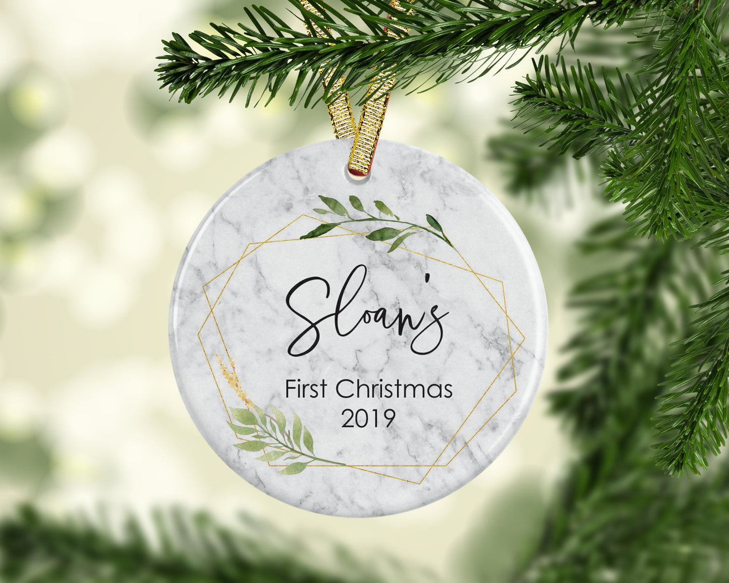 Personalized First Christmas Ornament, Babys First Christmas, Girl Ornament