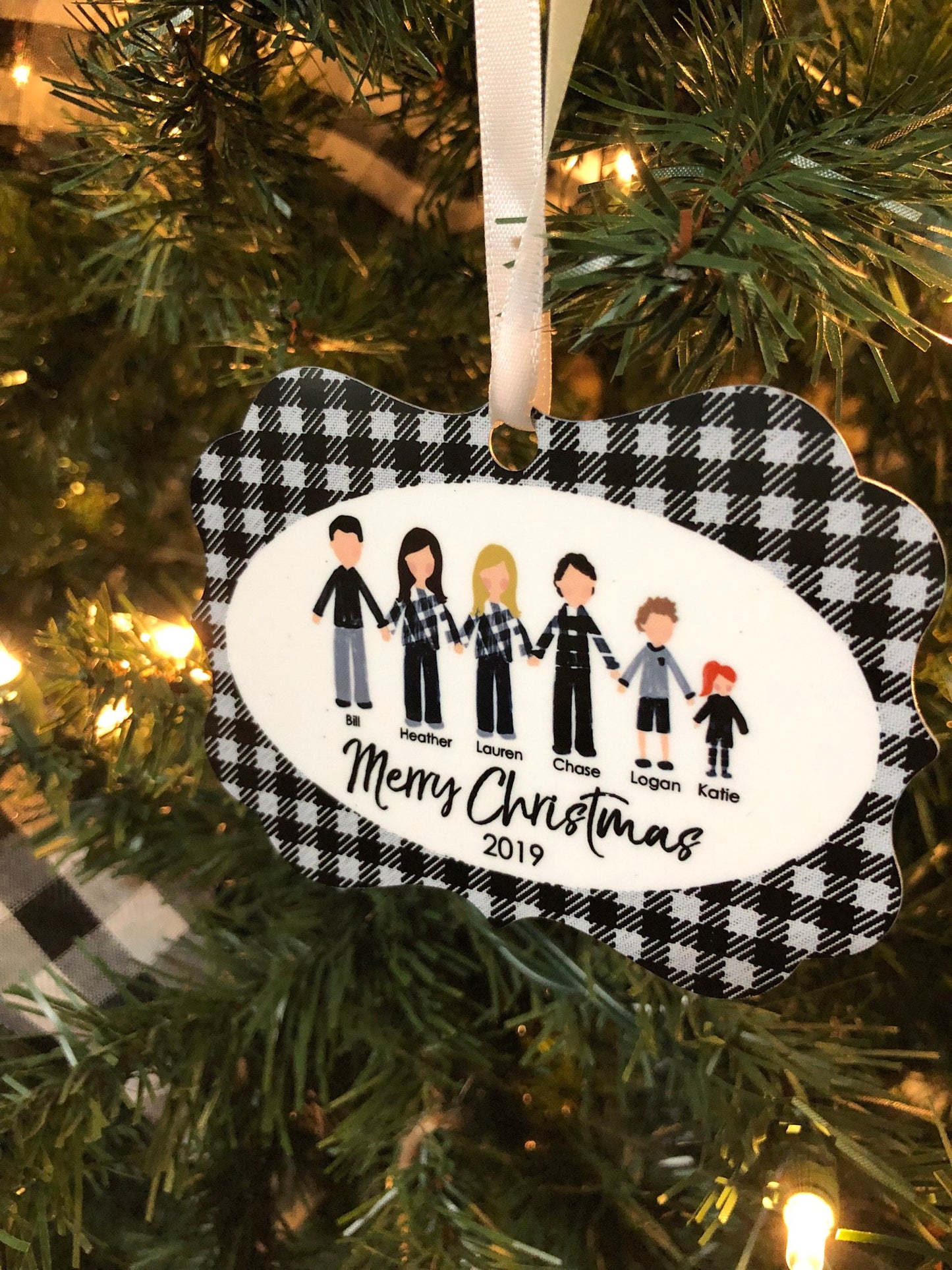 Personalized Christmas Ornaments Family, Farmhouse Decor, Rustic Christmas