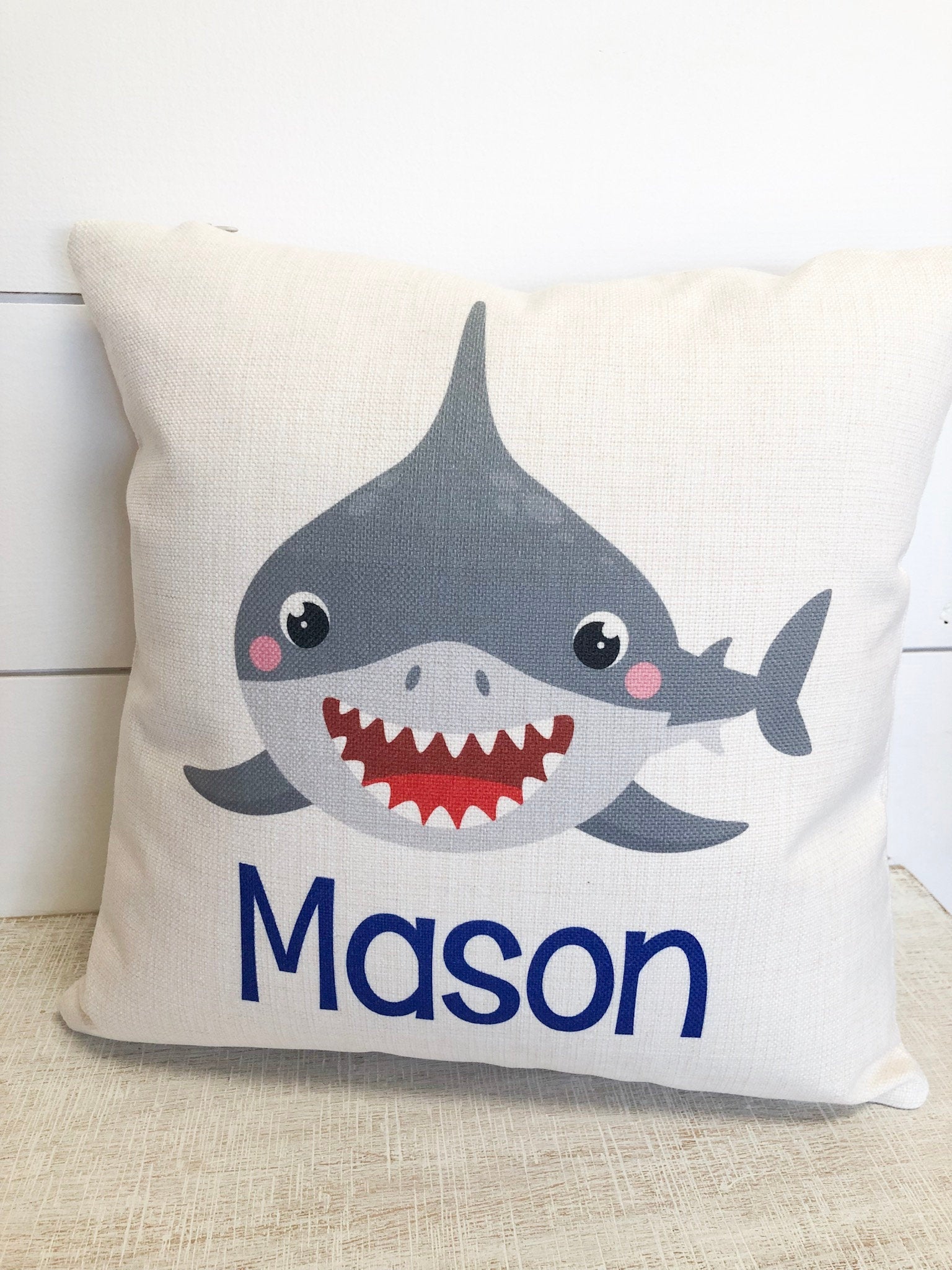 Chrsitmas Gift for Kids, Book Pillow, Personalized Shark Pillow, Gift for Grandson