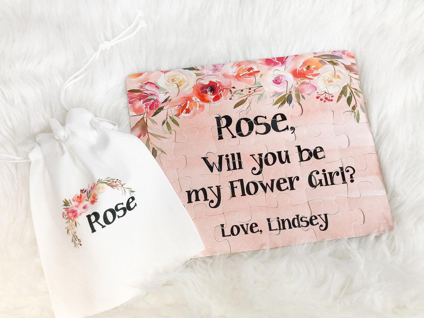 Personalized Puzzle, Gift for Flower Girl, Flower Girl Proposal