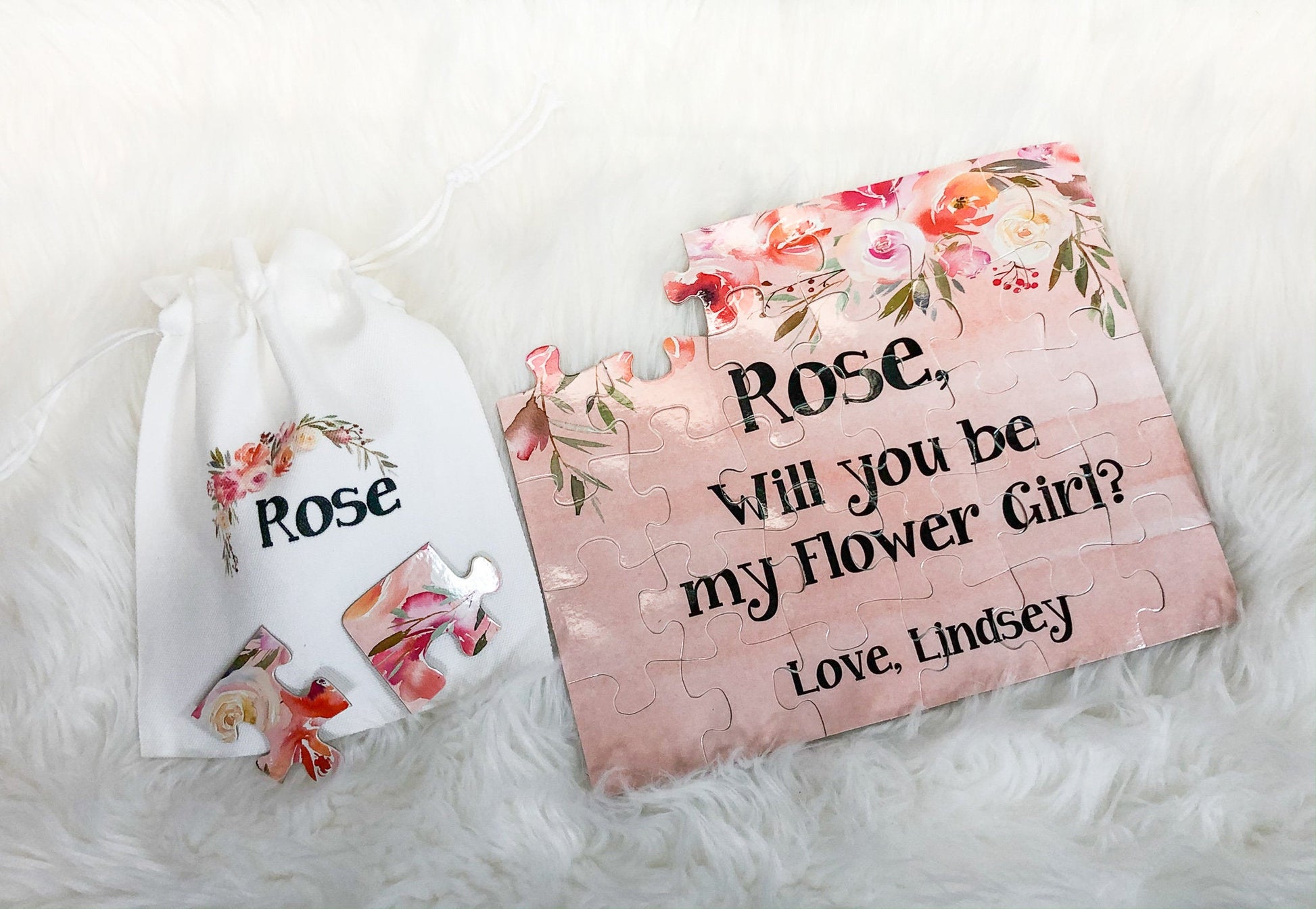 Personalized Puzzle, Gift for Flower Girl, Flower Girl Proposal