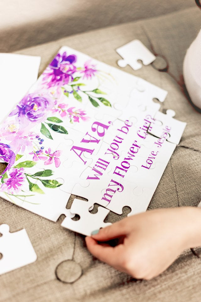 Flower Girl Puzzle, Flower Girl Proposal, Personalized Gift, Ring Bearer