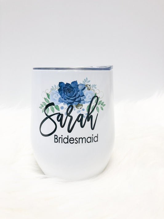 Bridesmaid Tumbler, Bridesmaid Gift, Personalized Wine Tumbler for Bridesmaid, Bachlorette Party