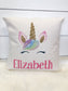 Book Pillow, Unicorn Gift, Personalized Pocket Reading Pillow,