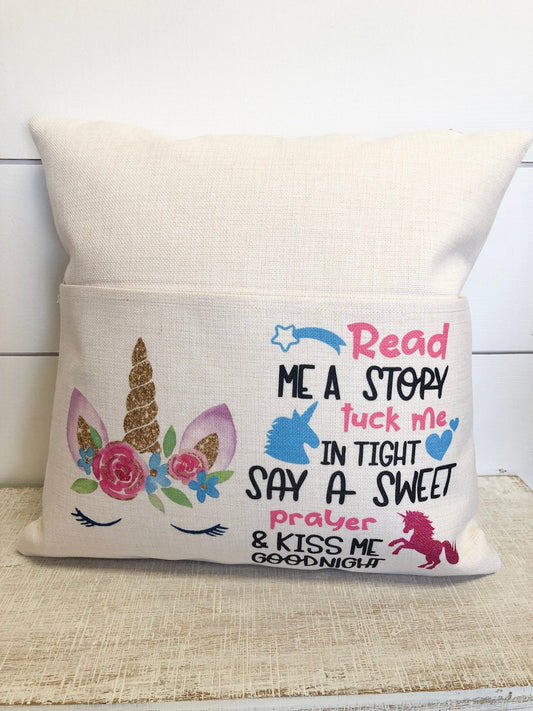 Personalized Pillow, Christmas Gift for Girl, Unicorn Gift, Gift for Granddaughter