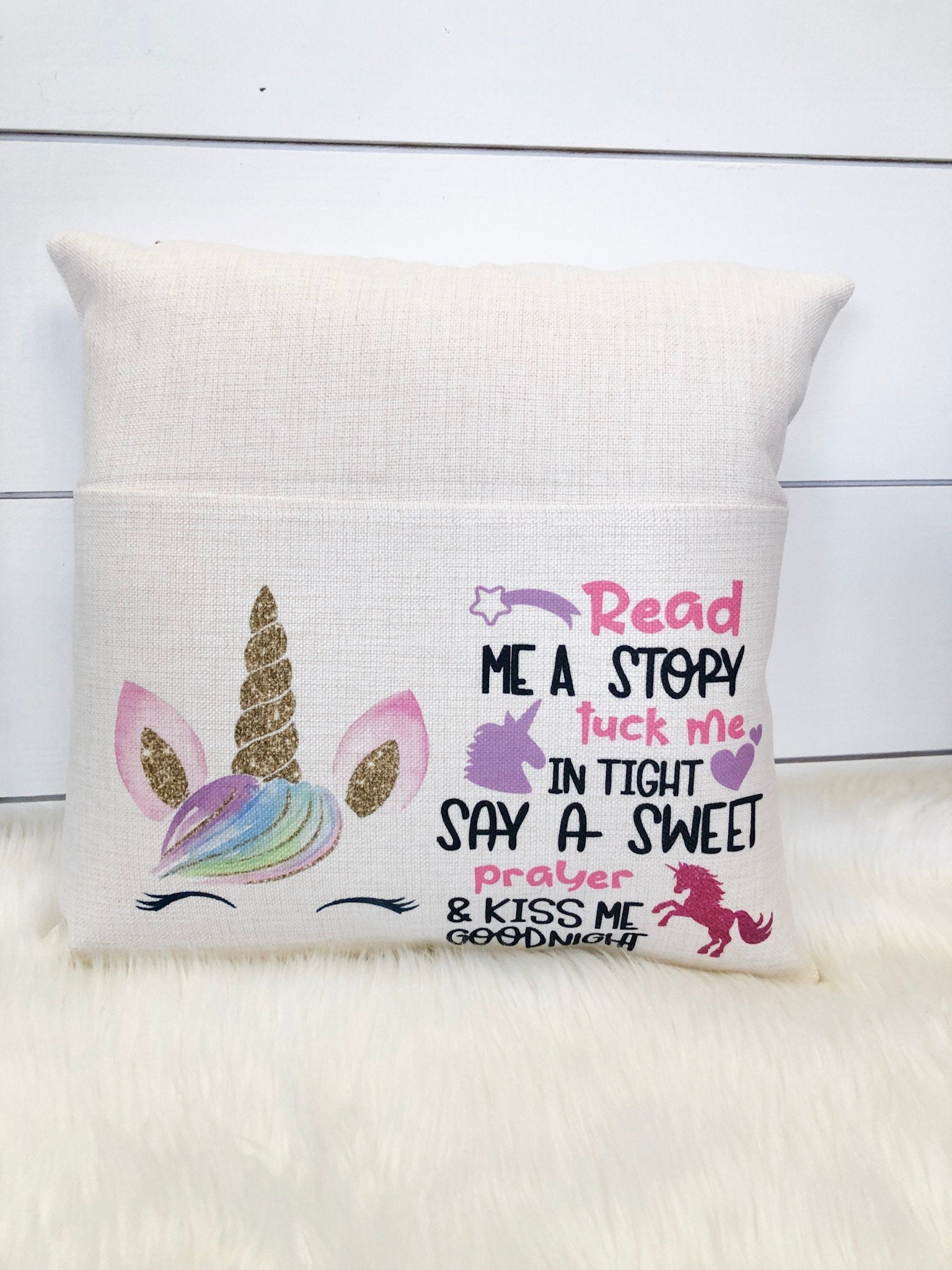 Personalized Pillow, Christmas Gift for Girl, Unicorn Gift, Gift for Granddaughter