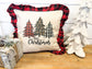 Personalized Christmas Pillow, Buffalo Plaid Christmas Decor, Farmhouse Christmas