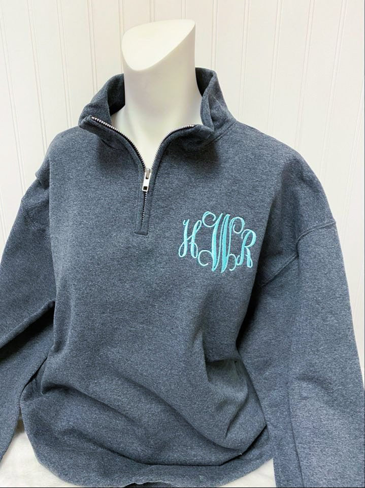 Monogrammed Pullover, Quarter Zip Pullover, Monogrammed Jacket, Christmas Gift